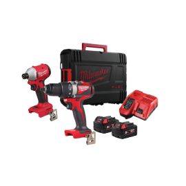 Pack 2 outils (M18 BLIDR + M18 BLDD2) M18 Milwaukee M18 BLPP2B3-502X Powerpack Brushless + 2 batteries 5 Ah + chargeur + HD Box - 4933492846 photo du produit Principale M