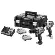 Pack 2 outils 12V XR (DCD706 + DCF801) + 2 batteries 3Ah + chargeur + coffret T-STAK - DEWALT - DCK2111L2T-QW pas cher