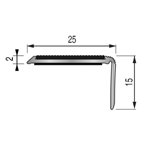 Nez de marche avec bande carbo adhésive pour sols fins 3 m DINAC 228901D pas cher Secondaire 2 L