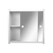 Armoire de toilette double porte coulissante BAXTER WHITE - PRADEL - 165915 pas cher