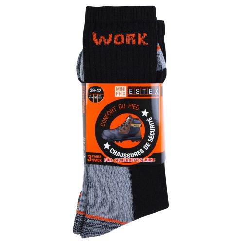 Lot de 3 paires de chaussettes SAFETY WORK noir P43/46 TALUX 6106983.43/46 photo du produit Secondaire 2 L