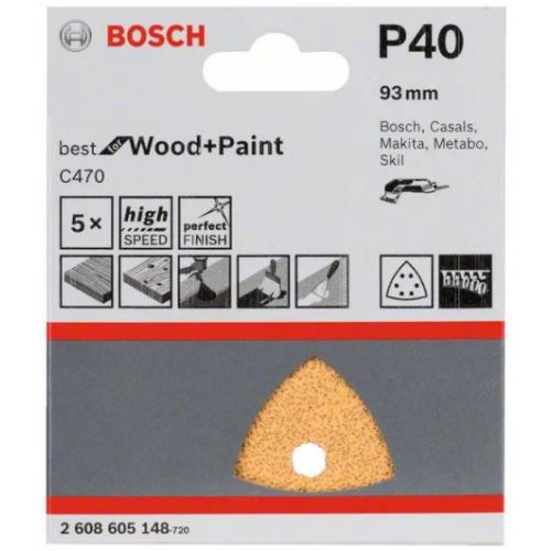 Disque abrasif C470 Best for Wood and Paint 93 mm BOSCH 2608605148 photo du produit Secondaire 2 L