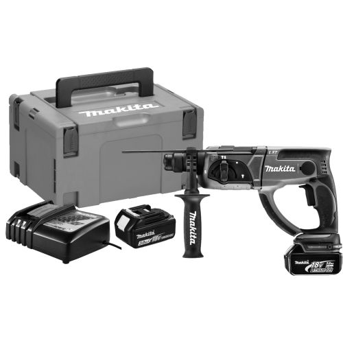 Perforateur-burineur SDS Plus 18V + 2 batteries 3Ah + chargeur + coffret MAKPAC - MAKITA - DHR202RFJ pas cher