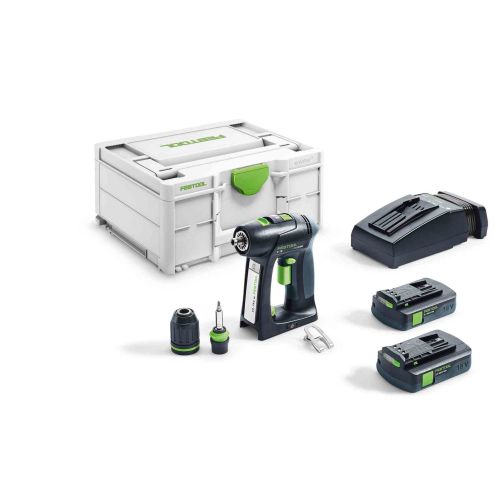Perceuse-visseuse 18 V C 18 C  + 2 batteries 3,1 Ah + chargeur + coffret systainer3 FESTOOL 576437 photo du produit