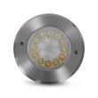 Spot LED ETNA RGB encastrable au sol rond 9 W en inox 304 MIIDEX LIGHTING 677939 photo du produit