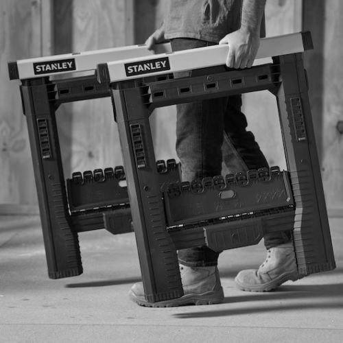 Lot de 2 pi&egrave;ces de tr&eacute;teaux pliables t&eacute;lescopiques - Stanley Fatmax - STST1-70559 pas cher Secondaire 8 L