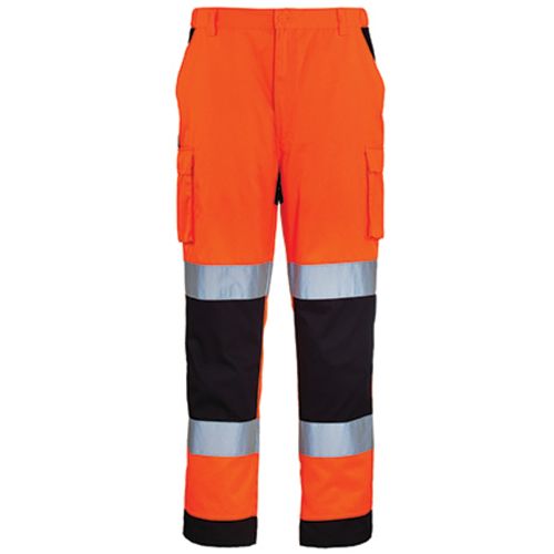 Pantalon de travail homme à haute visibilité multipoches PATROL hi-viz orange/marine TM - COVERGUARD - 7PAOPM pas cher