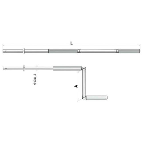 Tringle pour volet roulant alu blanc diamètre 13 x 1,5 mm longueur 1400 mm CHERUBINI 7457140N2607C photo du produit Principale L