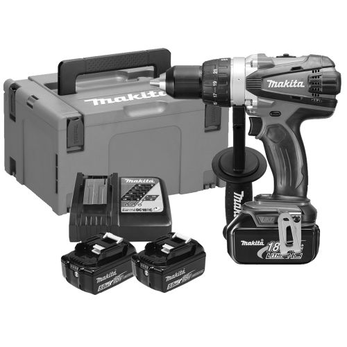 Perceuse-visseuse 18V Li-Ion LXT + 3 batteries 5Ah + chargeur en coffret MAKPAC - MAKITA - DDF458RT3J pas cher