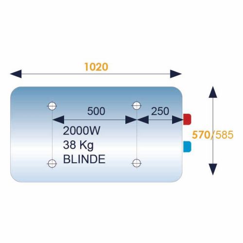 Chauffe-eau électrique INITIO 150L blindé horizontal sortie droite D570 - ARISTON - 3010895 pas cher Secondaire 1 L