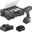 Perceuse-visseuse 18V GSR 18V-28 + 2 batteries 4Ah + chargeur + coffret L-CASE + 82 accessoires - BOSCH - 06019E610C pas cher