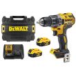 Perceuse-visseuse XR Brushless 18V + 2 batteries 4Ah + chargeur + T-stak - DEWALT - DCD791M2 pas cher