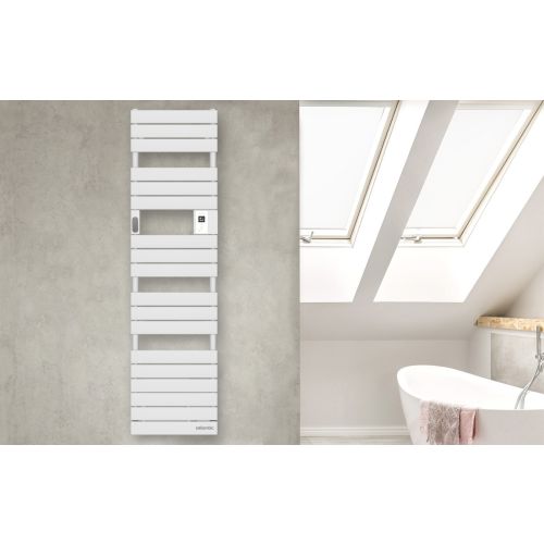 S&egrave;che-serviettes &eacute;lectrique connect&eacute; sans soufflerie 500W AD&Eacute;LIS &eacute;troit digital blanc carat - ATLANTIC - 861919 pas cher Secondaire 1 L