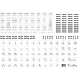 Lot de 10 feuilles A4 de symboles autocollants RESI9 Schneider Electric en plastique transparent - R9H13228 pas cher Principale M