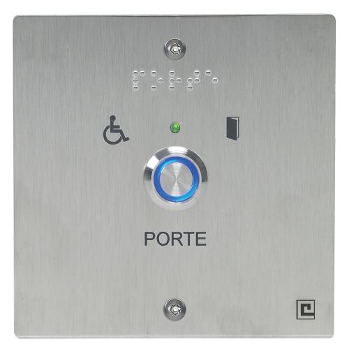 Bouton poussoir NO/NF sur plaque inox 80 x 80 mm loi PMR avec 2 vis anti-vandales Héraclès PL80NFLH photo du produit Principale L