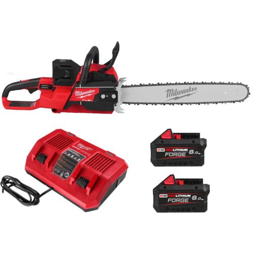 Tronçonneuse M18 FUEL 2 x 18 V sans charbon à double batterie 2 x 8 Ah + chargeur rapide MILWAUKEE 4933480121 photo du produit