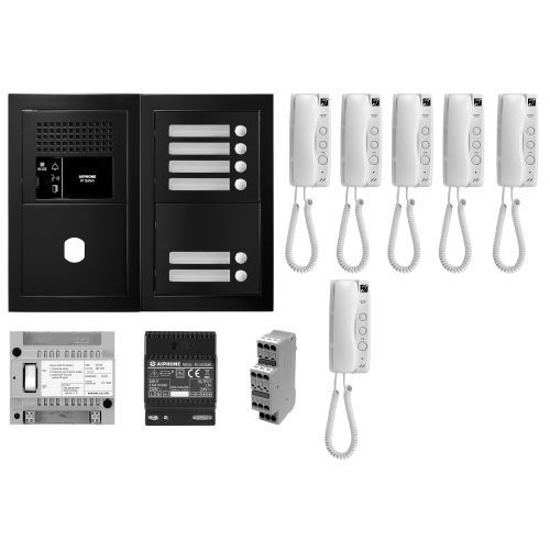 Pack audio 6 post complet noir - AIPHONE - 200449 pas cher