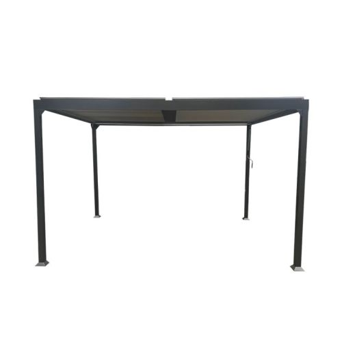 Pergola autoportante bioclimatique 3x3 gris anthracite - COULEURS DU MONDE - MAIA1907G pas cher