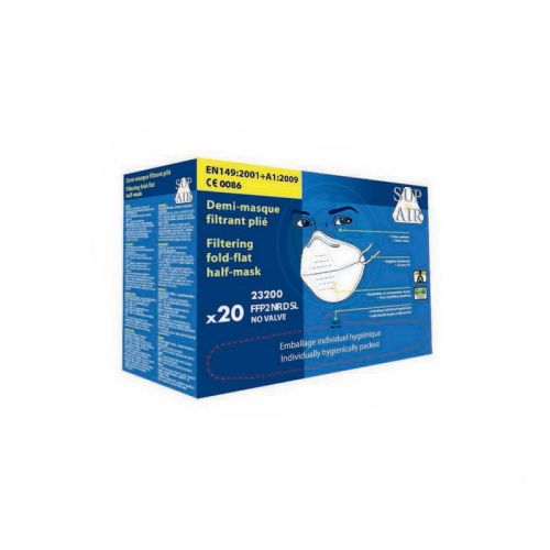 Boîte de 20 masques respiratoires jetables pliables FFP2 NR D sans valve SUP AIR blanc EURO PROTECTION 23200 photo du produit Secondaire 2 L