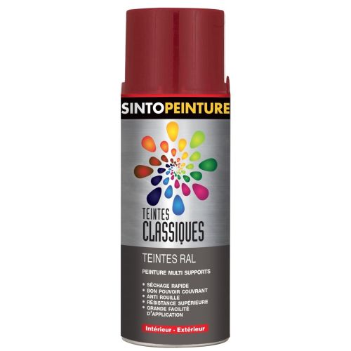 Peinture teintes RAL 3004 classiques aérosol 400ml SINTO 925330 photo du produit Principale L