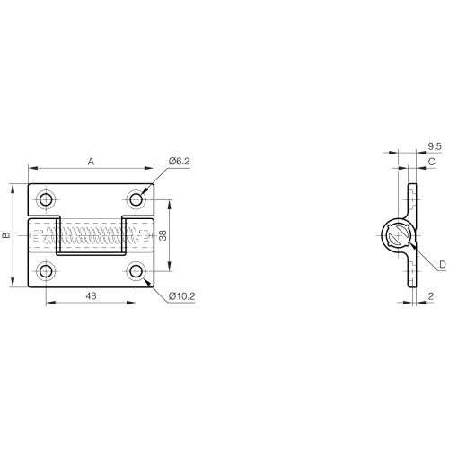 Charnière à ressort ouvrant invisible 1,3Nm inox - PINET - 7214413 pas cher Secondaire 1 L