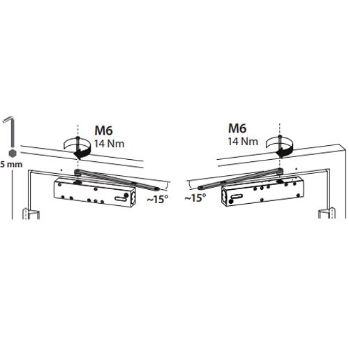 Ferme porte TS 5000 Ecline corps seul argent GEZE 143640 photo du produit Secondaire 2 L