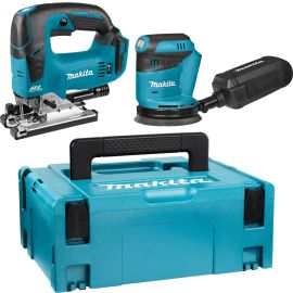 Pack de 2 machines 18V Makita (DJV182 + DBO180) (sans batterie ni chargeur) + coffret MAKPAC - DLX2276J photo du produit Principale M