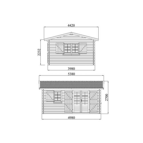 Abri de jardin en bois ELISTA 17,5m² - FOREST STYLE - 2293 pas cher Secondaire 1 L