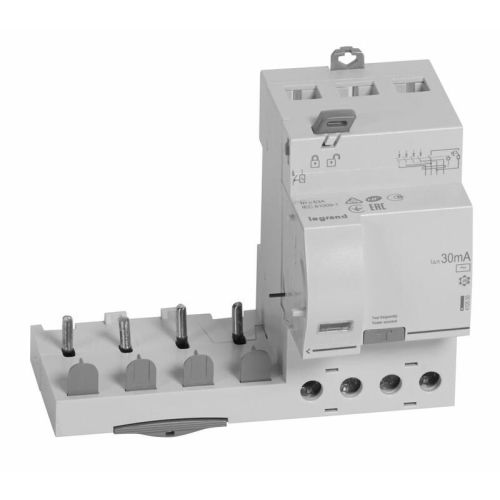 Bloc différentiel adaptable à vis DX³ pour disjoncteur 1 module par pôle 4P 400V type AC 63A 30mA - LEGRAND - 410500 pas cher