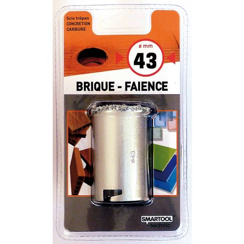 Trépan carbure D 43 mm pour brique faïence SMARTOOL TECHNIC 982692 photo du produit Secondaire 1 L