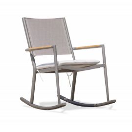 Rocking chair de jardin HONFLEUR DCB Garden gris anthracite - HONFLEUR-RC pas cher Principale M