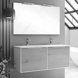 Meuble de salle de bain Cosynéo double vasque à 2 façades à 4 tiroirs ALBA 120 cm pas cher Principale M