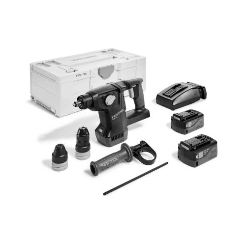 Perforateur burineur SDS-Plus 18V KHC 18 5,0 EBI-Plus + 2 batteries 5 Ah + chargeur + coffret Systainer - FESTOOL - 577448 pas cher