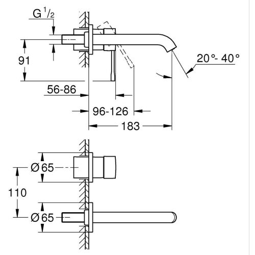 Façade pour mitigeur monocommande 2 trous lavabo Essence taille M - GROHE – 19408001 pas cher Secondaire 1 L