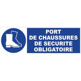 Panneau d’obligation rectangulaire 450x150mm 'Port de chaussures de sécurité' - NOVAP - 4030654 pas cher Principale M