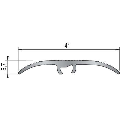 Seuil de fixation invisible multi-niveaux 41mm aluminium naturel strie 2,70ml - DINAC - 2136090 pas cher Secondaire 1 L