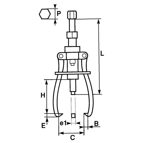 Extracteurs 3 griffes à vis à pas différentiel - SAM OUTILLAGE - 4851J3 pas cher Secondaire 2 L