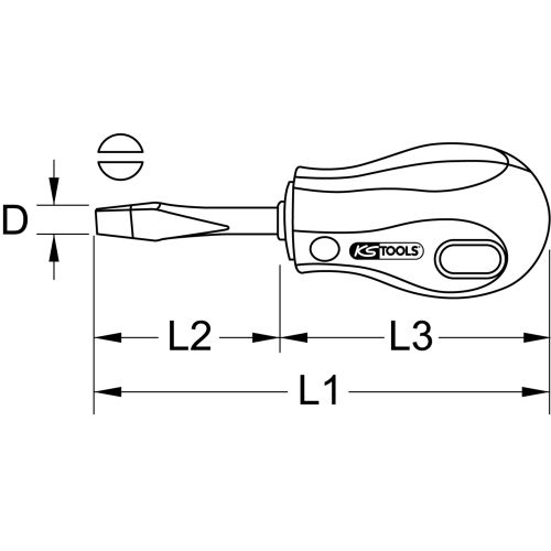 Tournevis Ergotorque Tom Pouce fente 6 mm KS TOOL 911.1141 photo du produit Secondaire 1 L