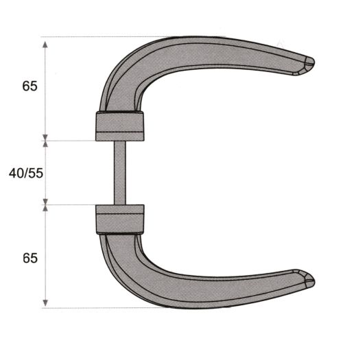 Béquille double HORUS pour alu et métal finition noir - HOPPE - 2051_37 pas cher Secondaire 1 L