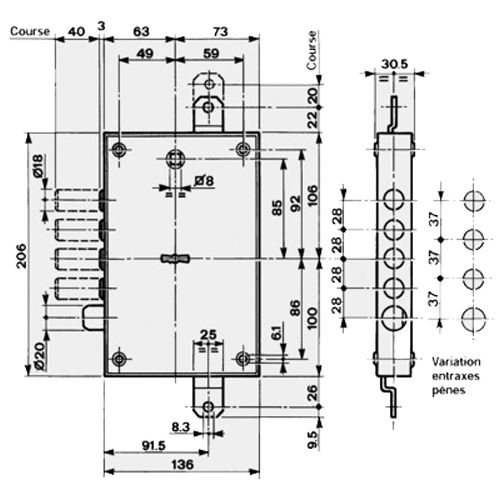 Serrure à larder double panneton à 3 points A2P pour porte blindé gauche - MOTTURA - 52571SR28H pas cher
