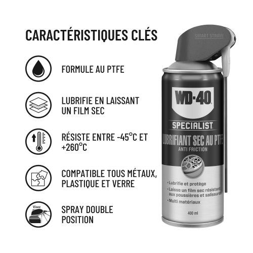 Lubrifiant Sec au PTFE WD-40 Specialist 400ml pas cher Secondaire 2 L