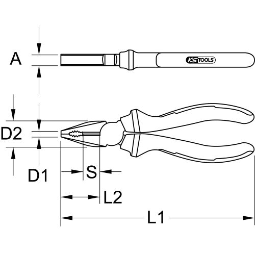 Pince universelle à poignée bi-composant 165mm - KS TOOLS - 115.1020 pas cher Secondaire 2 L