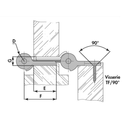 Paire charni&egrave;res double action LIOBEX compact acier naturel - GROOM - GR128100 pas cher Secondaire 2 L