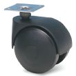 Roulette Twiny double galet noire à platine pivotante 40 mm GUITEL HERVIEU 757210 photo du produit