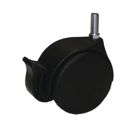 Roulette double galet noire diamètre 50mm tige M10 à frein - AVL - 595526A pas cher