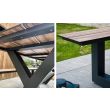 Table de jardin avec banc VANCOUVER 150x164 gris anthracite - DCB GARDEN - VANCOUVER-TB150 pas cher Secondaire 2 S