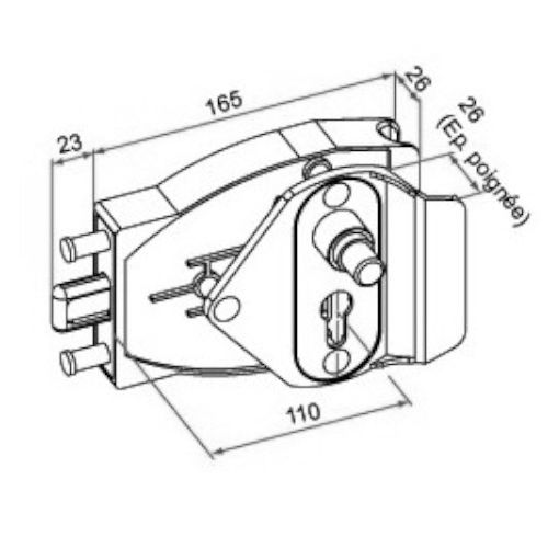 Serrure à bouton poussoir gris - TIRARD - EE571301 pas cher Secondaire 1 L