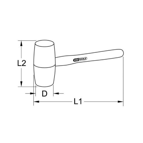 Maillet bois 100G tête de diamètre 40 mm avec manche frêne galbé KS TOOLS 140.5231 photo du produit Secondaire 1 L