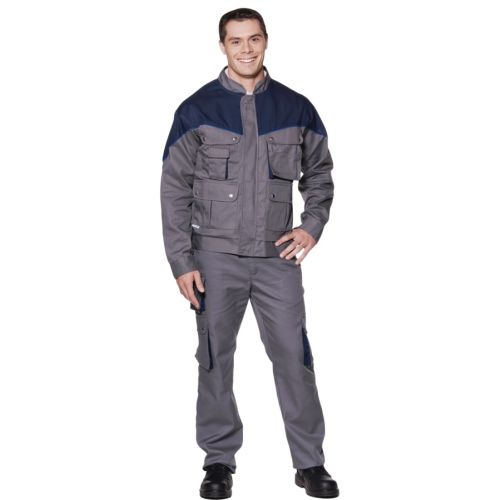 Blouson de travail Vee and Kay coton/polyester gris/marine TM MUZELLE DULAC 173BN20GMM photo du produit Principale L