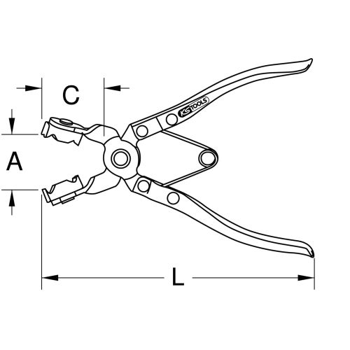 Pince à colliers clic à tête pivotante à 45° KS TOOLS 115.1057 photo du produit Secondaire 1 L